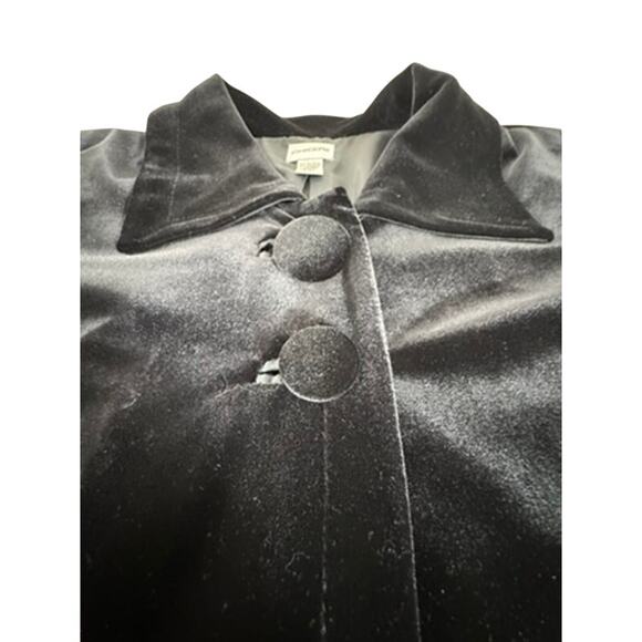 "CHICOS" Black Velvet Cardigan/Blazer Large BUttons Y2K Vintage Cropped Formal - Picture 5 of 9